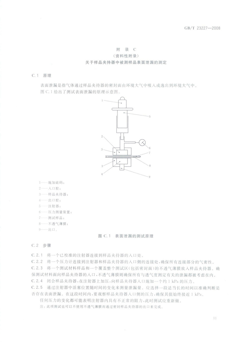 GBT 23227-2008 卷烟纸、成形纸、接装纸及具有定向透气带的材料 透气度的测定